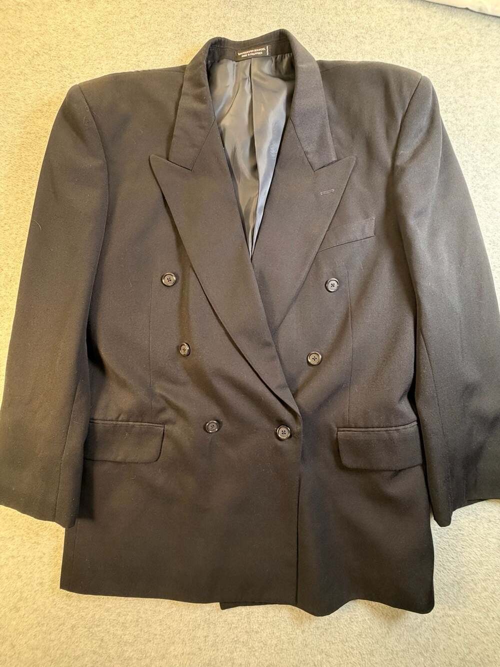 Bridgewater Classics Double Breasted Blazer Black Wool Blend